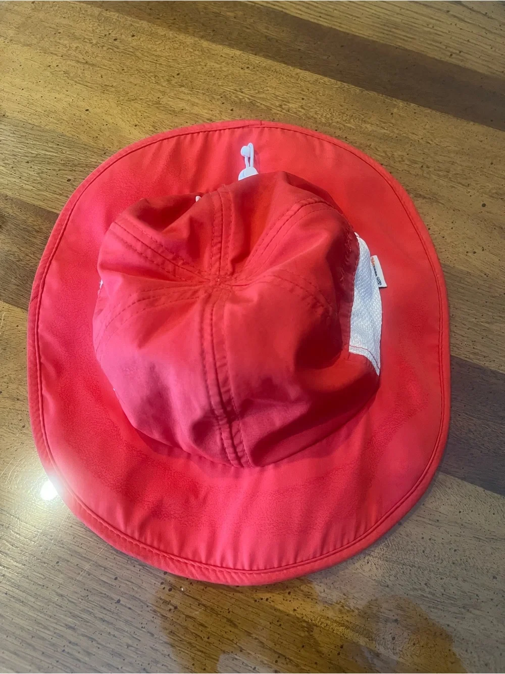 Kids Sun Hat in Bright Red with White Mesh Accent